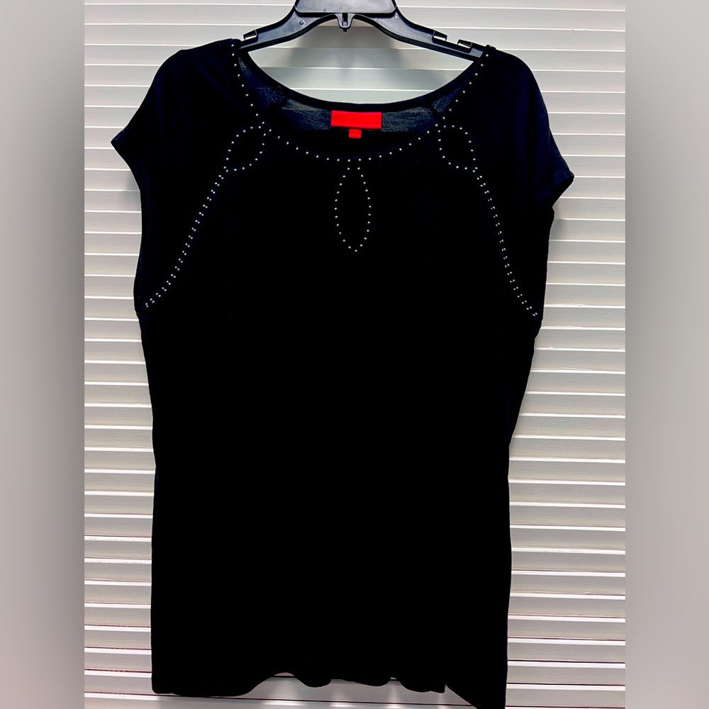 Black Keyhole Neck Knit Top
